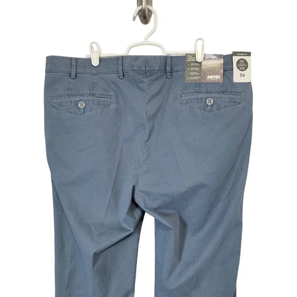 NWT Meyer Micro-Print Organic Cotton Chinos Chicago in blue - Picture 5 of 7